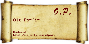 Olt Porfir névjegykártya